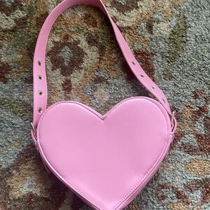 Pink Heart-Shaped Women's Bag